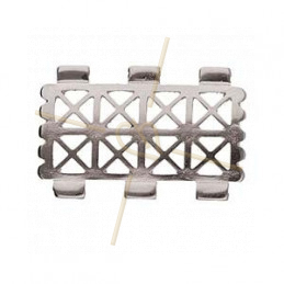 Cymbal Connector Tussenstuk Rhodium plated - FARAGAS - voor Miyuki Tila, Half Tila, Quart Tila