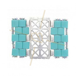 Cymbal Connector Rhodium plated  - FARAGAS - for Miyuki Tila, Half Tila, Quart Tila