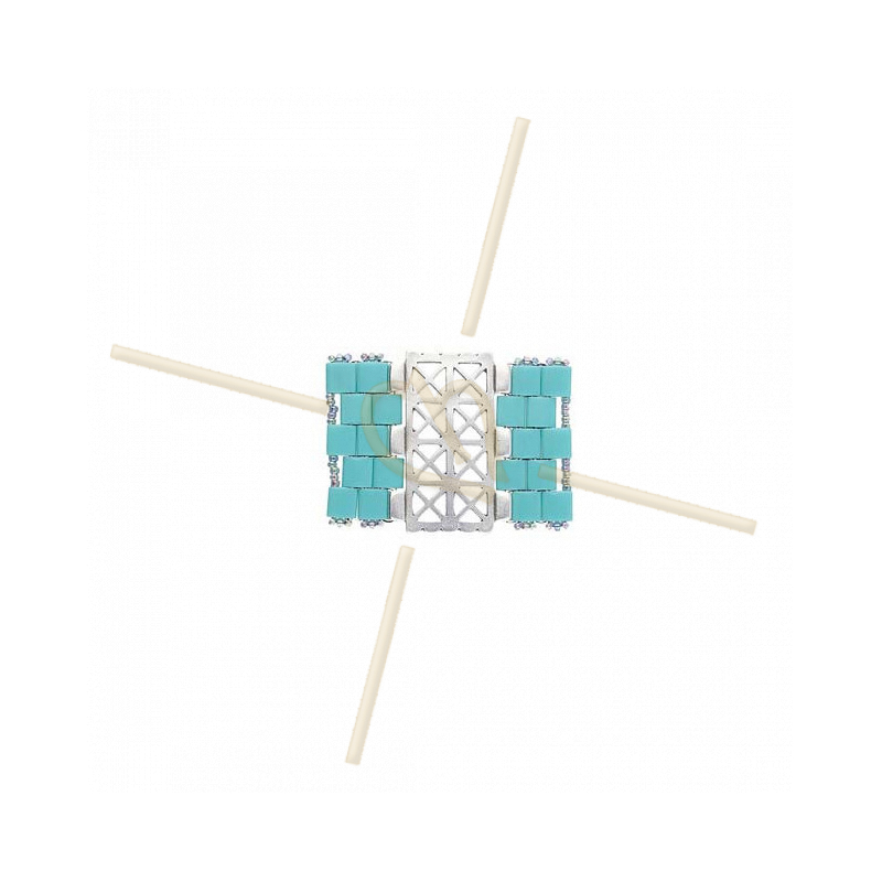 Cymbal Connector Tussenstuk Rhodium plated - FARAGAS - voor Miyuki Tila, Half Tila, Quart Tila