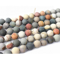 Jaspe Matte Polychrome natuursteen rond 8mm