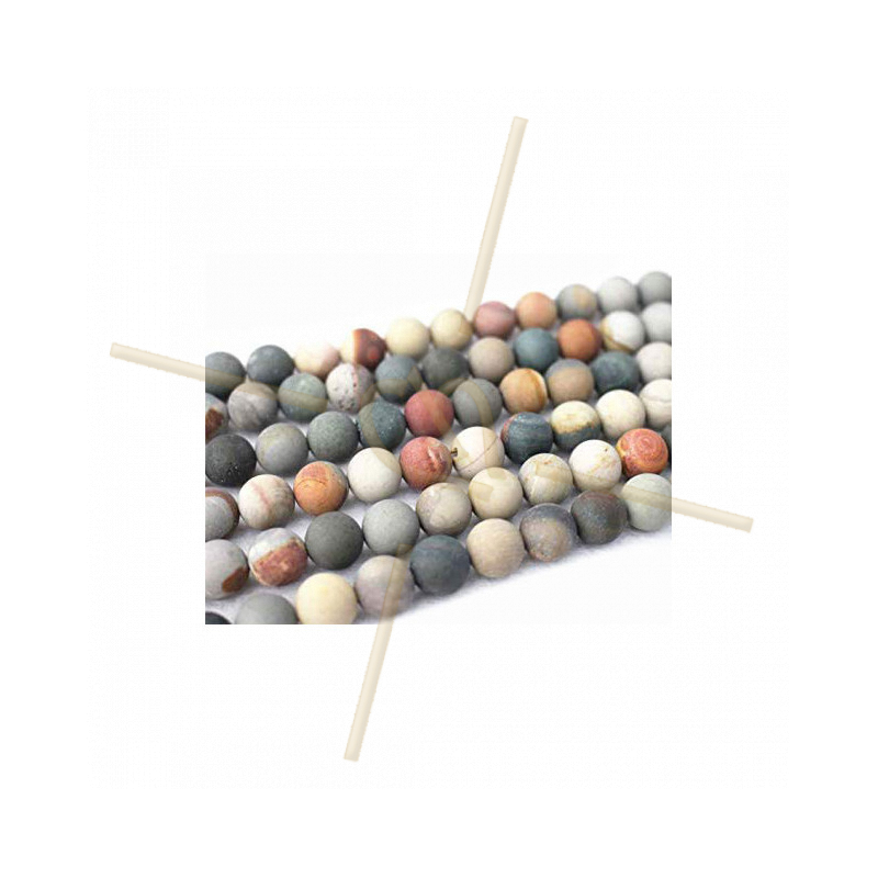Jaspe Matte Polychrome natural gemstone 8mm