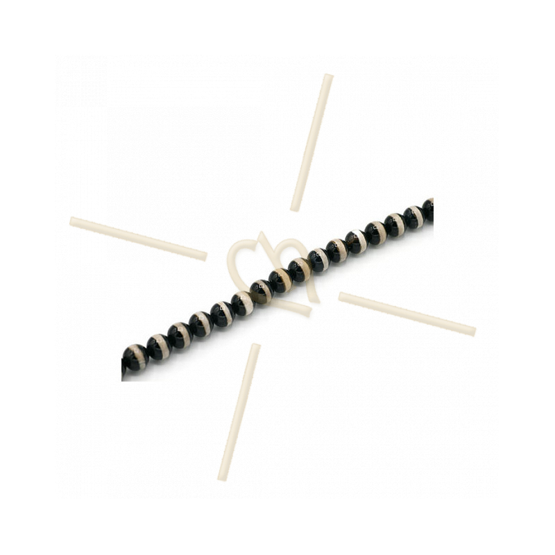 Agathe zebra natuursteen rond 6mm