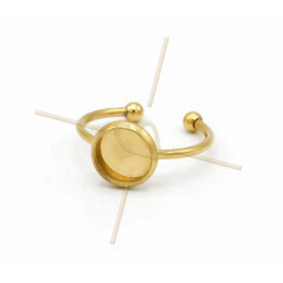 Ring adjustable stainless steel gold plated with surface 08mm