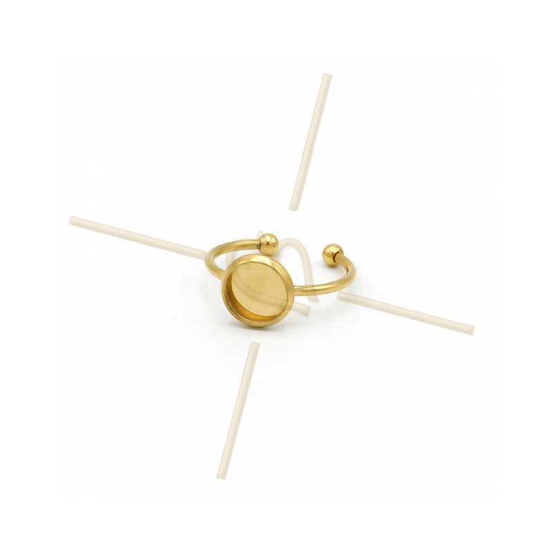 Ring adjustable stainless steel gold plated with surface 08mm