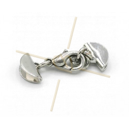 combi slotje musqueton met eindstukjes 11mm rhodium