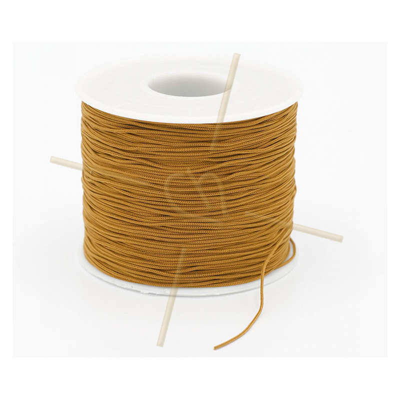 Macramé touw 0.5mm polyester Light cognac - rol 100 meter