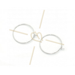 Créolen oorbellen rond 20mm Rhodium