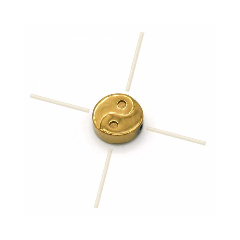 Hematite Round Ying Yang