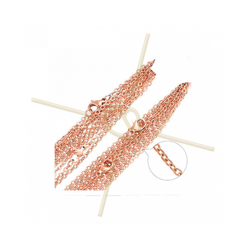 Stainless Steel necklace 48cm with lobsterclasp Rose Gold Plated