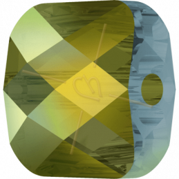 Swarovski Mini Square Bead 6mm 5053 Iridescent Green