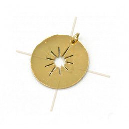 Charms Stainless Steel Gold Plated Sun 16mm