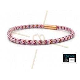 Collier Miyuki Half Tila technique Herringbone rond - Mauve