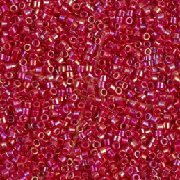 Miyuki Delica 11/0 - Red Opaque Rainbow  - Db0162