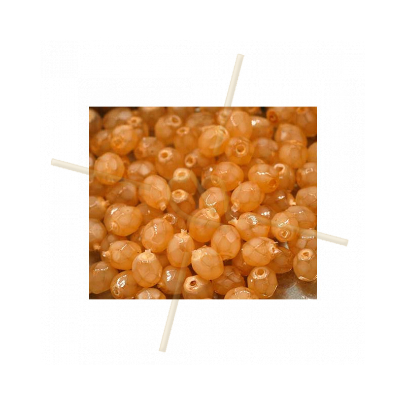 Firepolished Facet kraal 4mm Terracotta