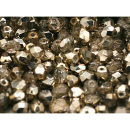 Facette Perle Czech 4mm Taupe Metallic