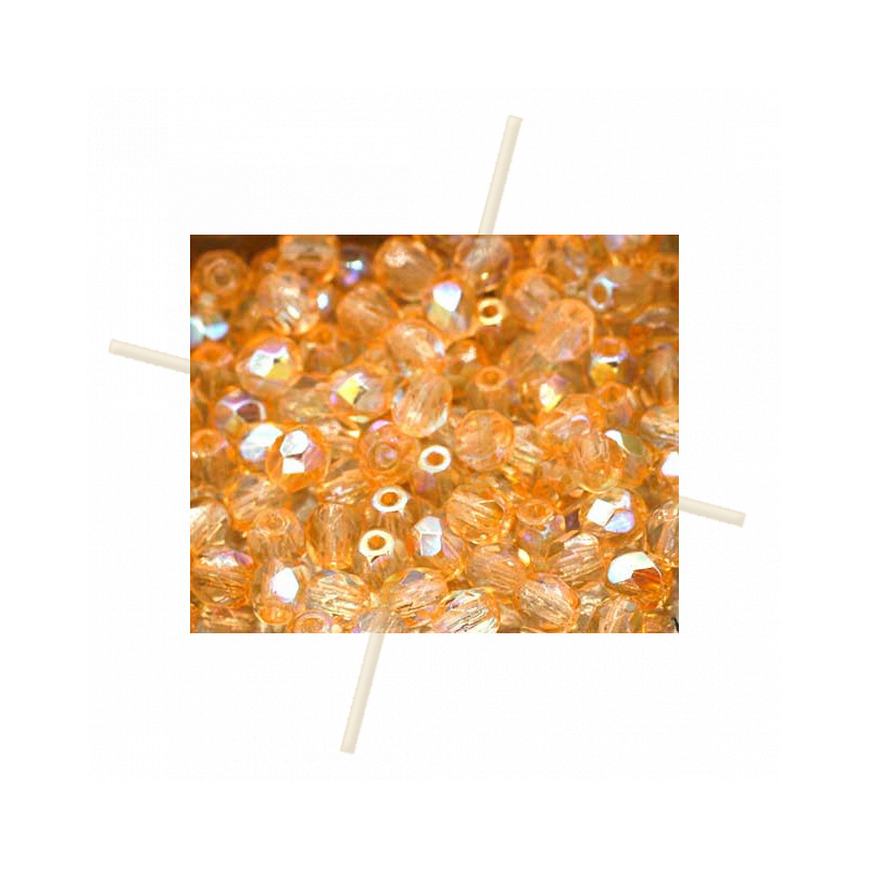 Firepolished Czech Bead 4mm Peach AB