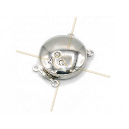 fermoir avec strass 2-rangs Rhodium