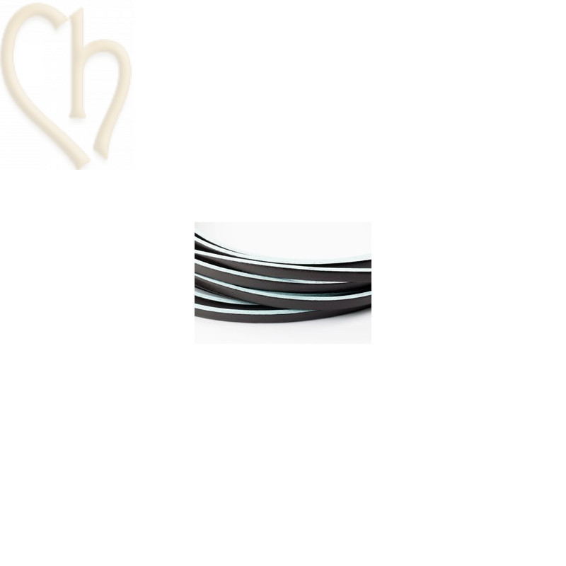 leder Lint 5mm bruin/turquoise