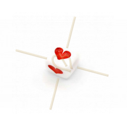 Square Beads with heart 6mm