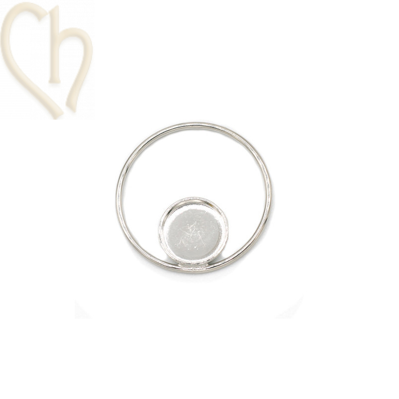 pendentif rond 20mm avec plateau 8mm