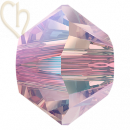4mm Light Rose Shimmer 2x Swarovski Bicone