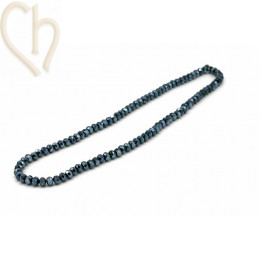 Ronde aplatie facettées 6*4mm couleur Hematite