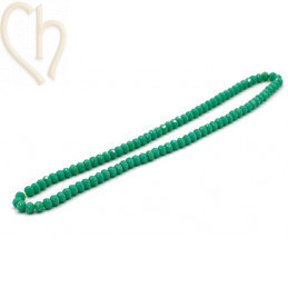 Ronde platte gefacetteerde glaskraal 6*4mm kleur Turquoise