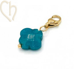 Charms Treffle4 EMERALD GREEN avec fermoir en acier plaqué or