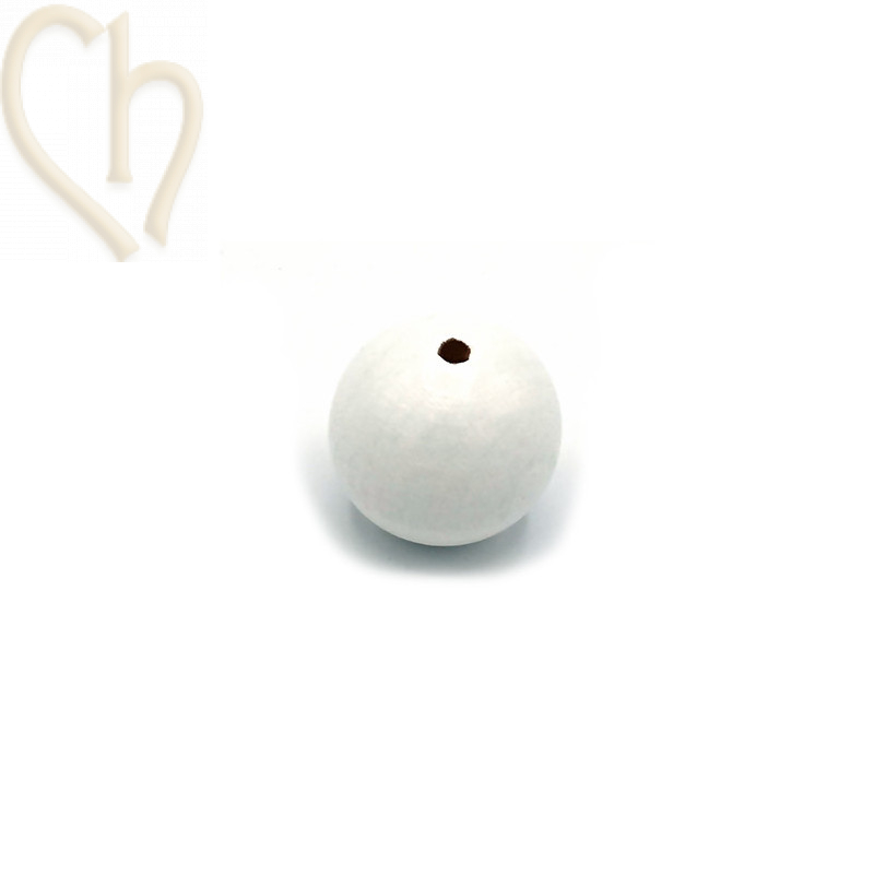 Houten bol 30mm Wit