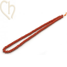 Ronde aplatie facettées 6*4mm couleur Peach