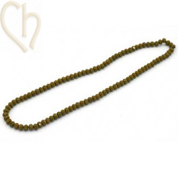 Round flattened facetted glasbead 6*4mm color Khaki