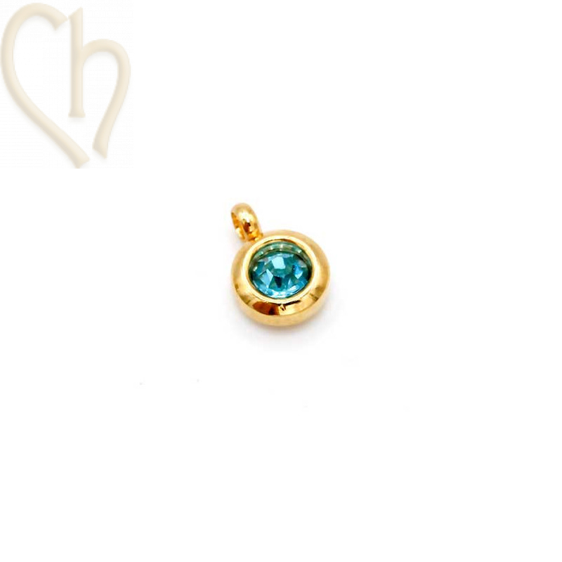 Charms edelstaal Crystal strass  5mm