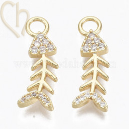 Pendant Stainless Steel herringbone 22mm goldplated