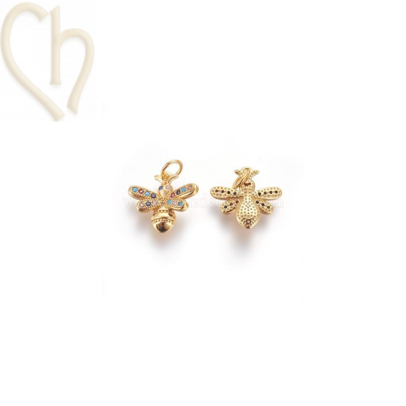 Pendentif abeille 20mm avec Crystal pierres