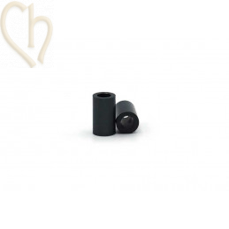 Perle cilindre aluminium anodisé 6mm Noir