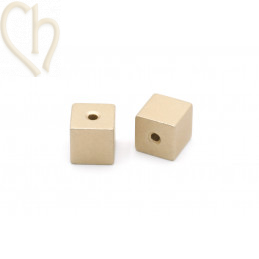 Aluminium annodised cube bead 8mm Champagne