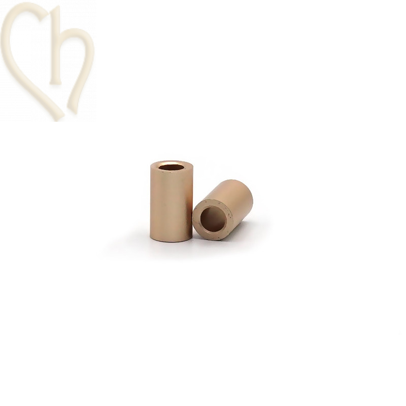 Perle cylindré aluminium anodize 6mm Champagne
