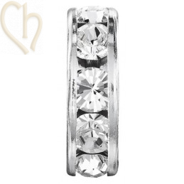 Large Hole Rondell 10mm Crystal