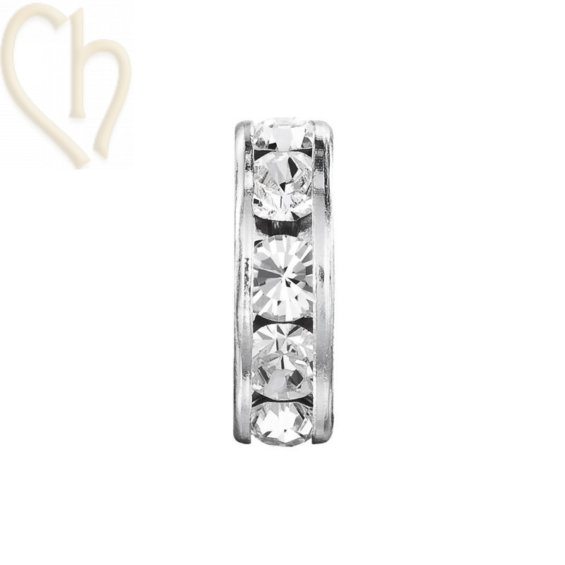 Large Hole Rondell 10mm Crystal