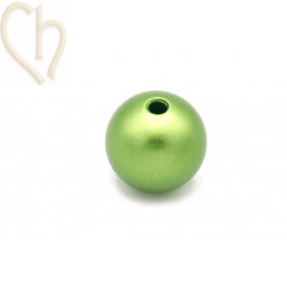 Aluminium anodized round bead 10mm Grass green