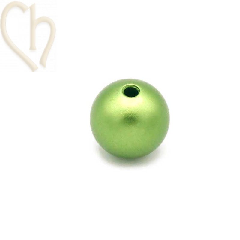 Perle ronde aluminium anodize 10mm Vert d'herbe