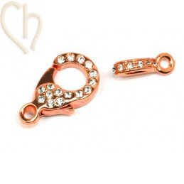 Musketonsluiting met strass inleg 