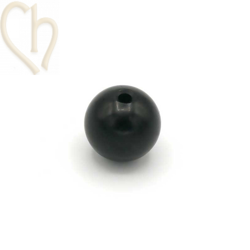 Perle ronde aluminium anodize 10mm Noir