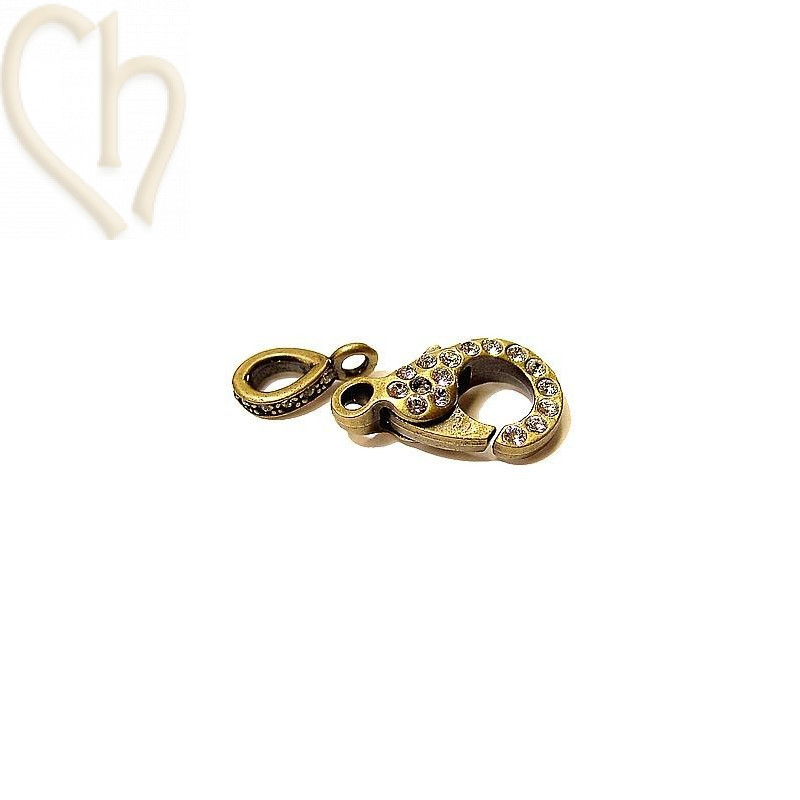 Musketonsluiting met strass inleg 