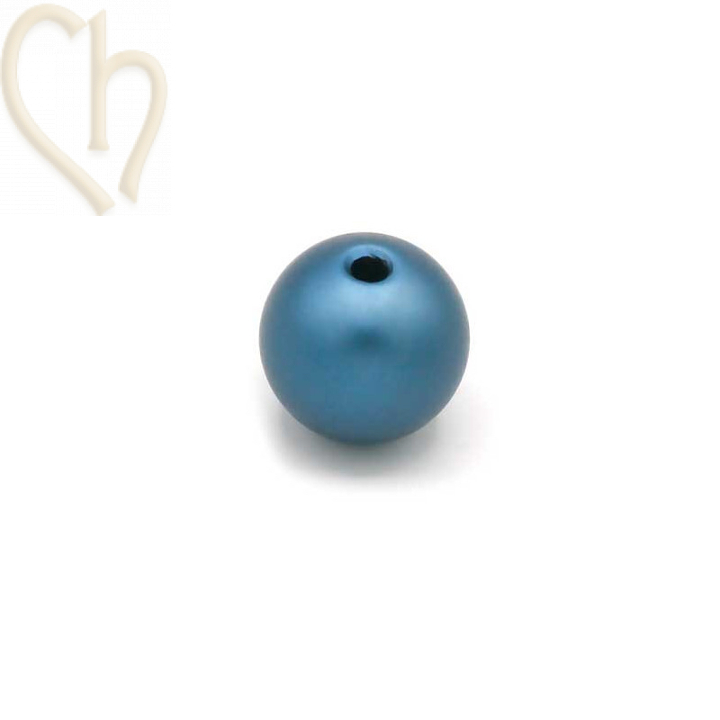 Aluminium anodized round bead 12mm Blue