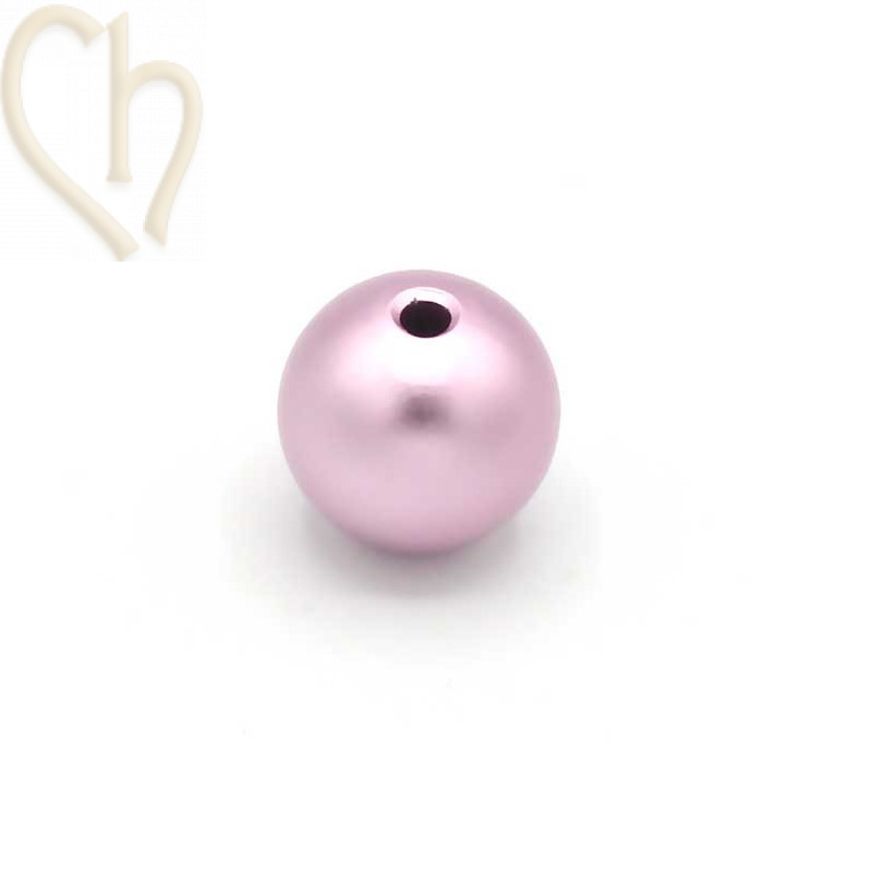 Aluminium anodized round bead 10mm Pink