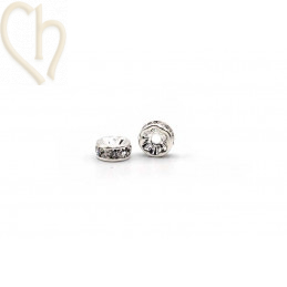 Spacer aluminium rond 4mm avec strass