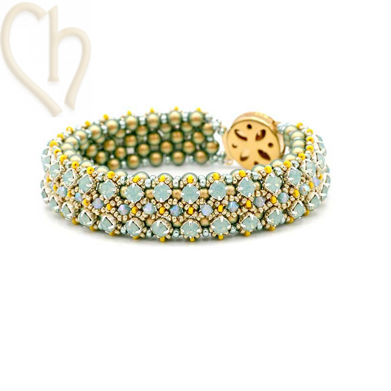 Kit armband Gaudy Groen Gold