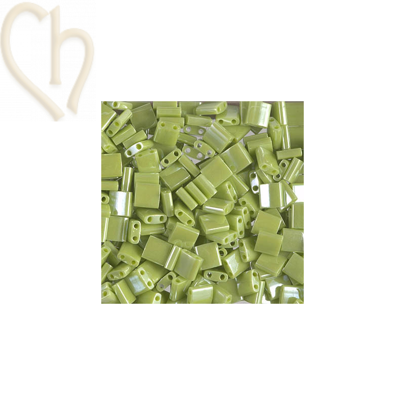 Miyuki Tila bead Opaque Chartreuse Lustré TL0439