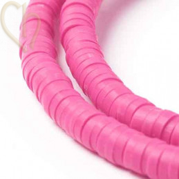 Heishi rondellen 4mm Fuchsia String 40 cm.